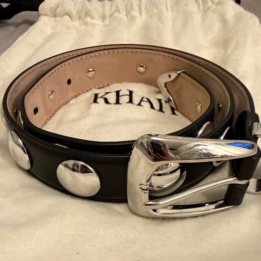 KHAITE Black Belt with Silver Accents